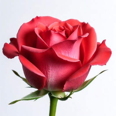 Red Rose on White Background