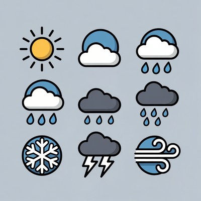 Weather Icons Set Illustration