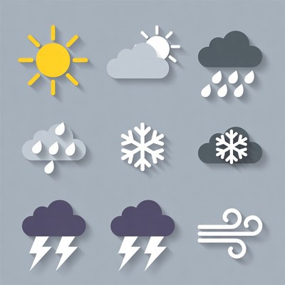 Flat Weather Icons Set