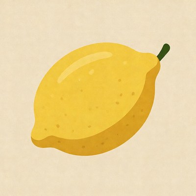 Yellow Lemon with Leaf