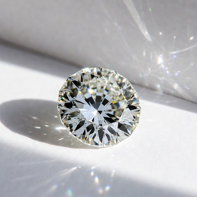Sparkling Diamond on White Background