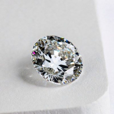 Sparkling Round Diamond on White