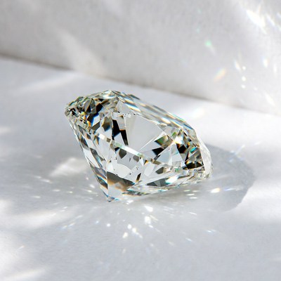 Sparkling Diamond on White Background