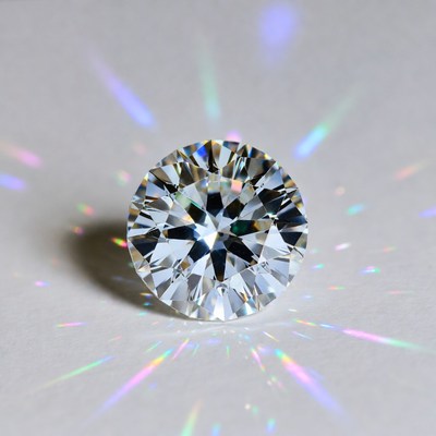 Sparkling Diamond on White Background