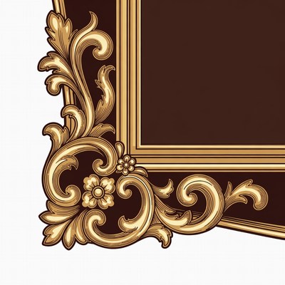 Ornate Gold Frame Border Illustration