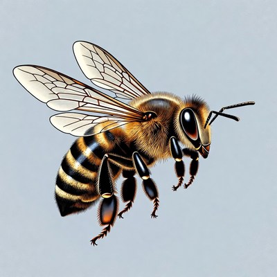 Flying Honey Bee Illustration