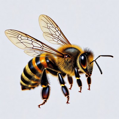 Detailed honey bee illustration