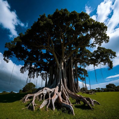 Massive Banyan Tree with Aerial Roots