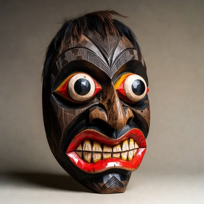 Traditional carved wooden mask