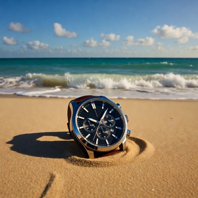 Luxury Watch Buried in Beach Sand