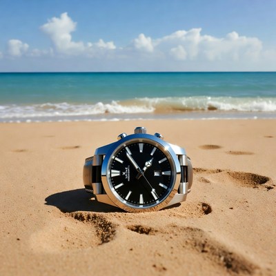 Luxury Watch on Beach Sand