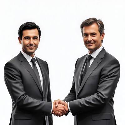 Two businessmen shaking hands