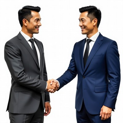 Asian businessmen shaking hands