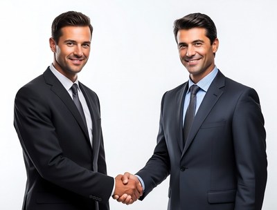 Two businessmen shaking hands