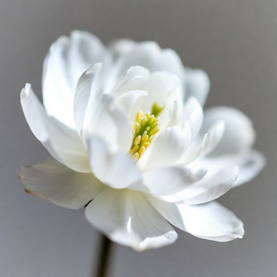 White Anemone Flower with Yellow Stamens