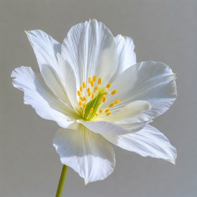 White Anemone Flower Closeup
