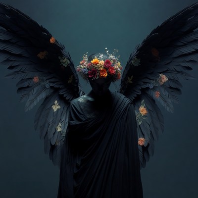 Dark Angel with Flower Crown
