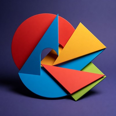 Colorful Geometric Shapes Abstract Art