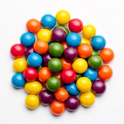 Colorful Candy Balls on White Background