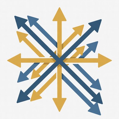 Crossing Blue and Yellow Arrows