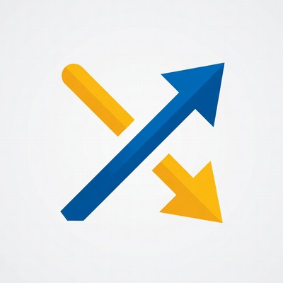 Crossing Blue and Yellow Arrows