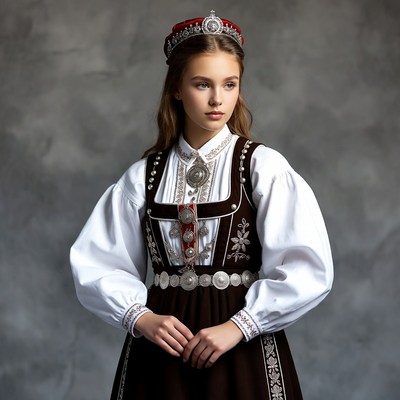 Girl in Russian folk costume