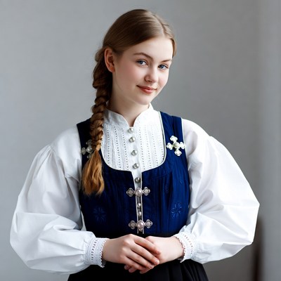 Girl in Norwegian folk dress