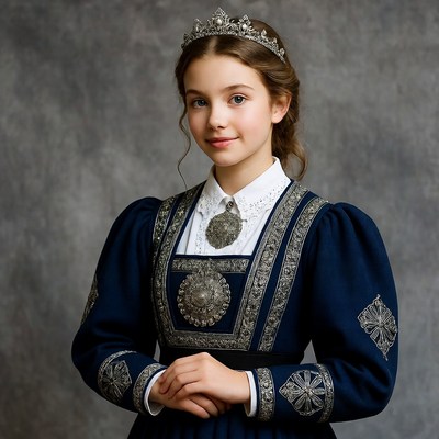Girl in traditional Norwegian bunad
