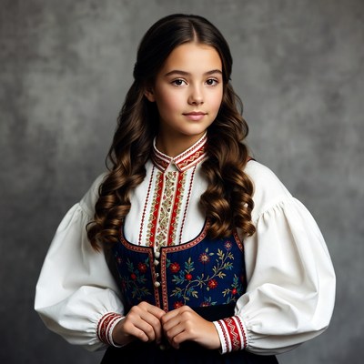 Girl in traditional embroidered dress