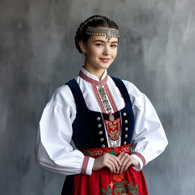 Young woman in traditional Russian dress