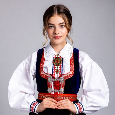 Girl in Norwegian bunad