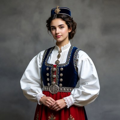 Girl in traditional Norwegian bunad