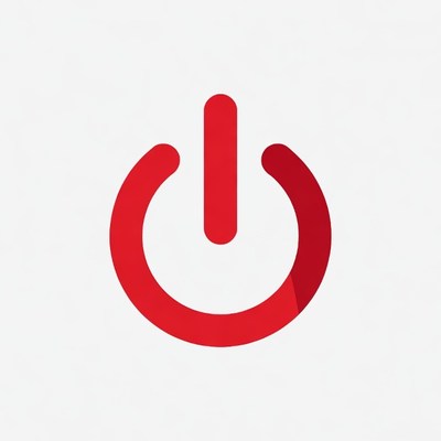 Red Power On Button Icon