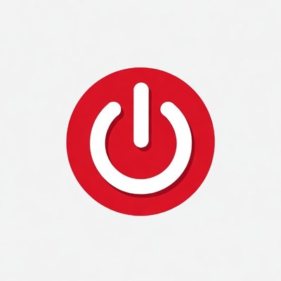 Red Power On Button Icon