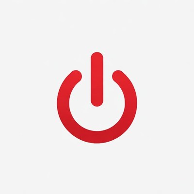 Red Power On Button Icon