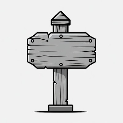 Blank wooden sign post