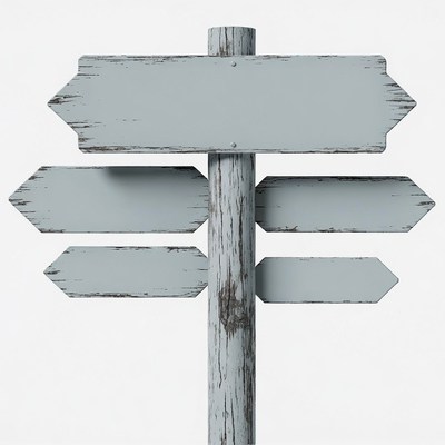 Blank Wooden Directional Signpost