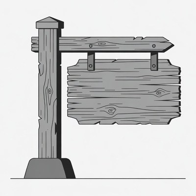 Wooden Blank Signpost Illustration