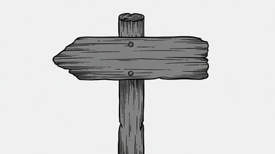 Wooden Arrow Sign on Post