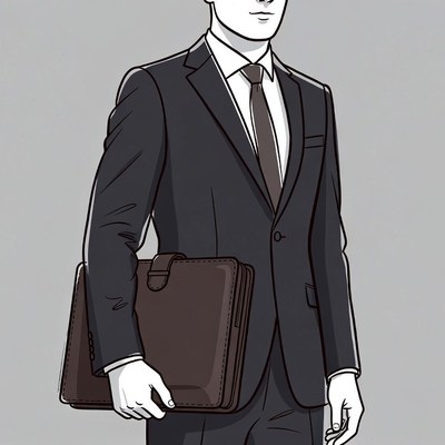 Man in suit holding briefcase