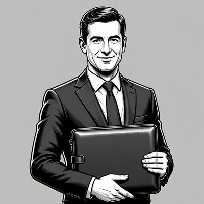 Businessman holding black briefcase