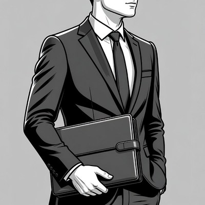 Man in suit holding briefcase