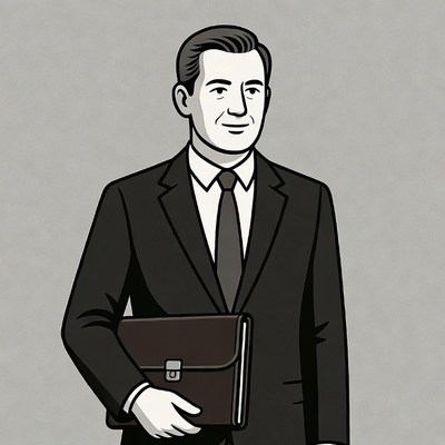 Man holding briefcase in suit