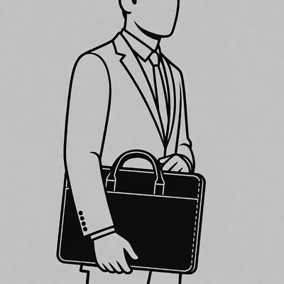 Businessman holding briefcase illustration