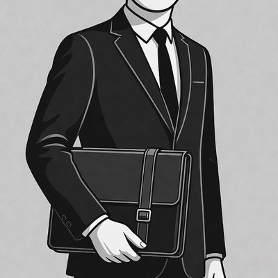 Man in suit holding briefcase