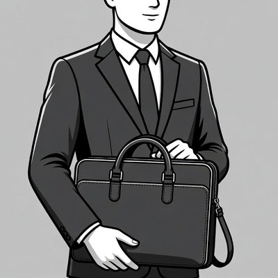 Man holding briefcase in suit