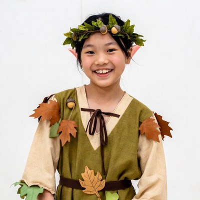 Asian girl in elf costume