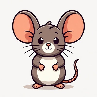 Cute cartoon mouse illustration