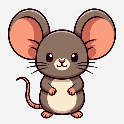 Cute cartoon mouse illustration