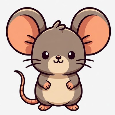 Cute cartoon mouse illustration